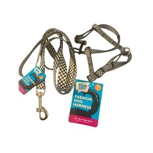 Play On Dog Harness Leash Set‎ XS Black White Checkered NWT Racing Puppy Pet